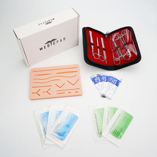 Suture Practice Kit With Tools & Storage Case