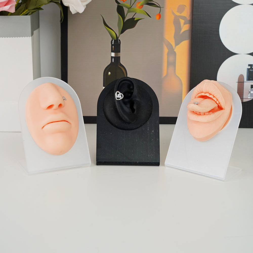 5D Silicone Face Model with Realistic Features – Perfect for Piercing Training and Jewelry Display