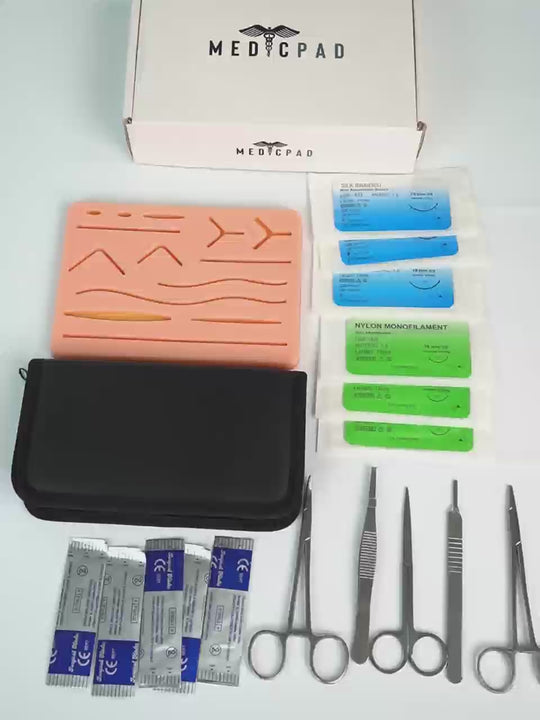 Suture Practice Kit With Tools & Storage Case